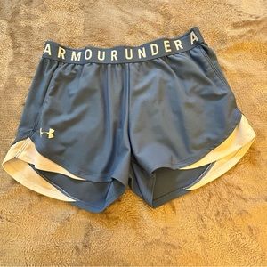 Under Armour blue and white running shorts Size S